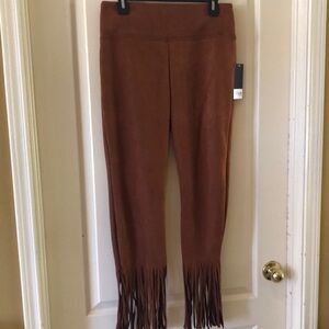 BOHO Slim Factor By Investments Fringe Pants NWT